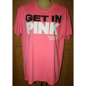 Get In Pink Women’s Graphic Tee Top SS Pink Size Med GUC